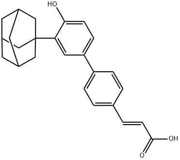 (2E)-3-(4'-Hydroxy-3'-tricyclo[3.3.1.13,7]dec-1-yl[1,1'-biphenyl]-4-yl)-2-propenoic acid Struktur
