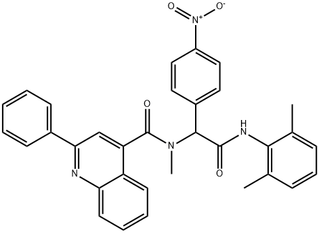 4-Quinolinecarboxamide,N-[2-[(2,6-dimethylphenyl)amino]-1-(4-nitrophenyl)-2-oxoethyl]-N-methyl-2-phenyl-(9CI)|