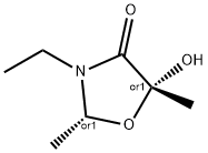 4-Oxazolidinone, 3-ethyl-5-hydroxy-2,5-dimethyl-, (2R,5R)-rel- (9CI) Structure