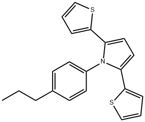 1-(4-プロピルフェニル)-2,5-ジ(2-チエニル)-1H-ピロール 化学構造式