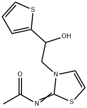 (NZ)-N-[3-(2-hydroxy-2-thiophen-2-yl-ethyl)-1,3-thiazol-2-ylidene]acetamide Structure