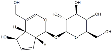 [(1S,4aα,7aα)-1,4a,5,7a-Tetrahydro-5α-hydroxy-4-(hydroxymethyl)cyclopenta[c]pyran-1-yl]β-D-glucopyranoside 结构式