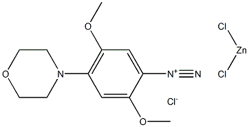 2,5-dimethoxy-4-morpholinobenzenediazonium chloride, compound with zinc chloride Struktur