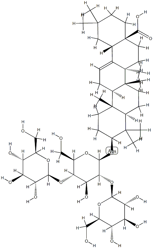 3β-[[2-O-β-D-Glucopyranosyl-4-O-β-D-glucopyranosyl-β-D-glucopyranosyl]oxy]olean-12-en-28-oic acid Structure