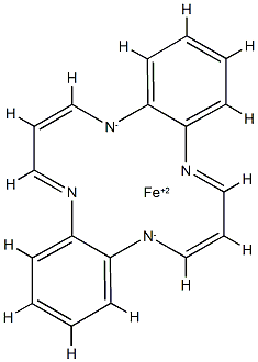 Iron, 7,16-dihydrodibenzob,i1,4,8,11tetraazacyclotetradecinato(2-)-.kappa.N5,.kappa.N9,.kappa.N14,.kappa.N18-, (SP-4-1)- Structure