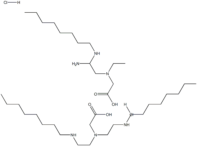 N-辛基-二氨乙基甘氨酸盐酸盐 结构式