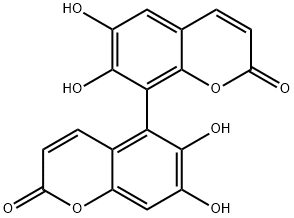 6,6',7,7'-Tetrahydroxy-5,8'-bi[2H-1-benzopyran]-2,2'-dione 结构式