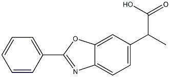 α-Methyl-2-phenyl-6-benzoxazoleacetic acid Struktur