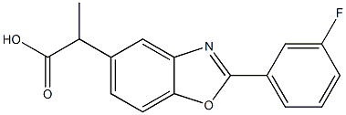 2-(3-Fluorophenyl)-α-methyl-5-benzoxazoleacetic acid Struktur