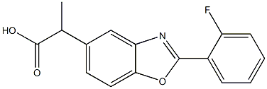 2-(2-Fluorophenyl)-α-methyl-5-benzoxazoleacetic acid Struktur