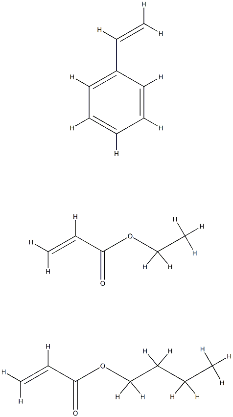 2-丙烯酸丁酯与乙烯苯和2-丙烯酸乙酯的聚合物 结构式