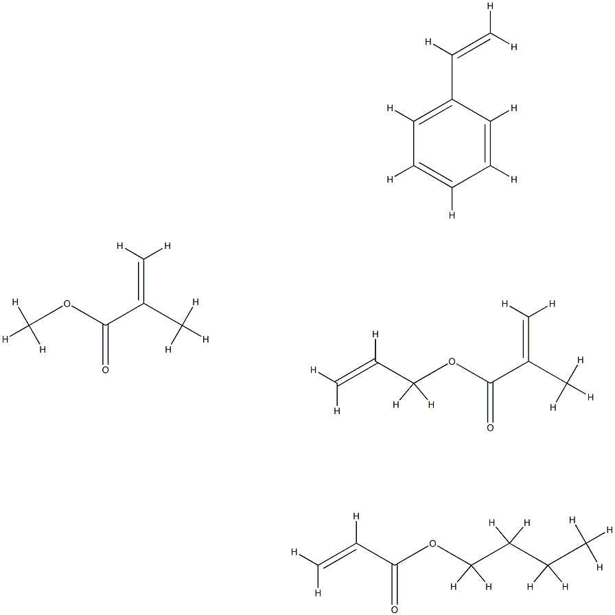 2-Propenoic acid, 2-methyl-, methyl ester, polymer with butyl 2-propenoate, ethenylbenzene and 2-propenyl 2-methyl-2-propenoate Struktur