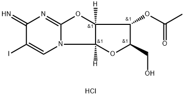 2,2'-anhydro-1-(3'-O-acetyl-beta-arabinofuranosyl)-5-iodocytosine Structure