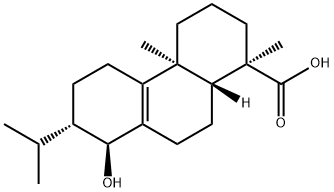 [1R,(+)]-1,2,3,4,4a,5,6,7,8,9,10,10aα-ドデカヒドロ-8α-ヒドロキシ-1,4aβ-ジメチル-7β-イソプロピル-1-フェナントレンカルボン酸 化学構造式