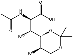 2-Acetylamino-2-deoxy-4-O,6-O-isopropylidene-D-gluconic acid Struktur