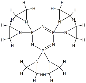 2,2,4,4,6,6-ヘキサキス(1-アジリジニル)-2H,2H,4H,4H,6H,6H-1,3,5,2,4,6-トリアザトリホスホリン 化学構造式