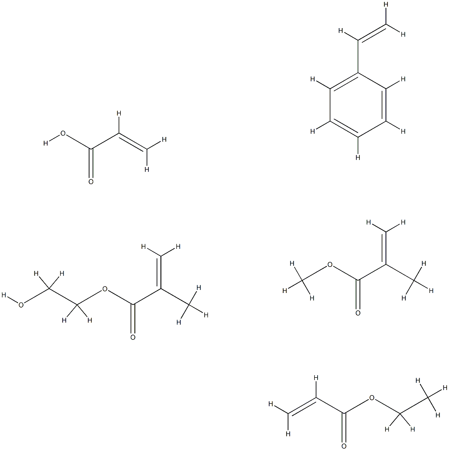 2-Propenoic acid, 2-methyl-, 2-hydroxyethyl ester, polymer with ethenylbenzene, ethyl 2-propenoate, methyl 2-methyl-2-propenoate and 2-propenoic acid Struktur