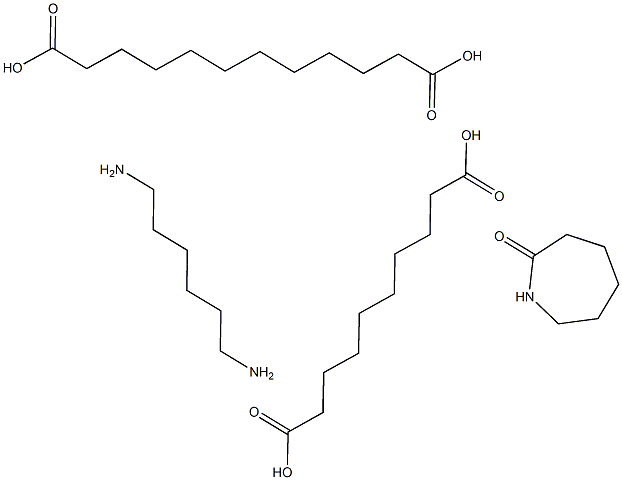 Dodecanedioic acid, polymer with decanedioic acid, hexahydro-2H-azepin-2-one and 1,6-hexanediamine Struktur