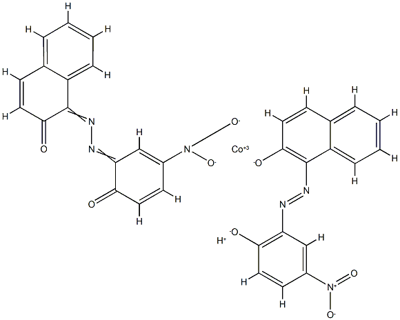 hydrogen bis[1-[(2-hydroxy-5-nitrophenyl)azo]naphthalen-2-olato(2-)]cobaltate(1-) Structure