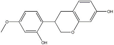rac-(R*)-3,4-ジヒドロ-3-(2-ヒドロキシ-4-メトキシフェニル)-2H-1-ベンゾピラン-7-オール 化学構造式