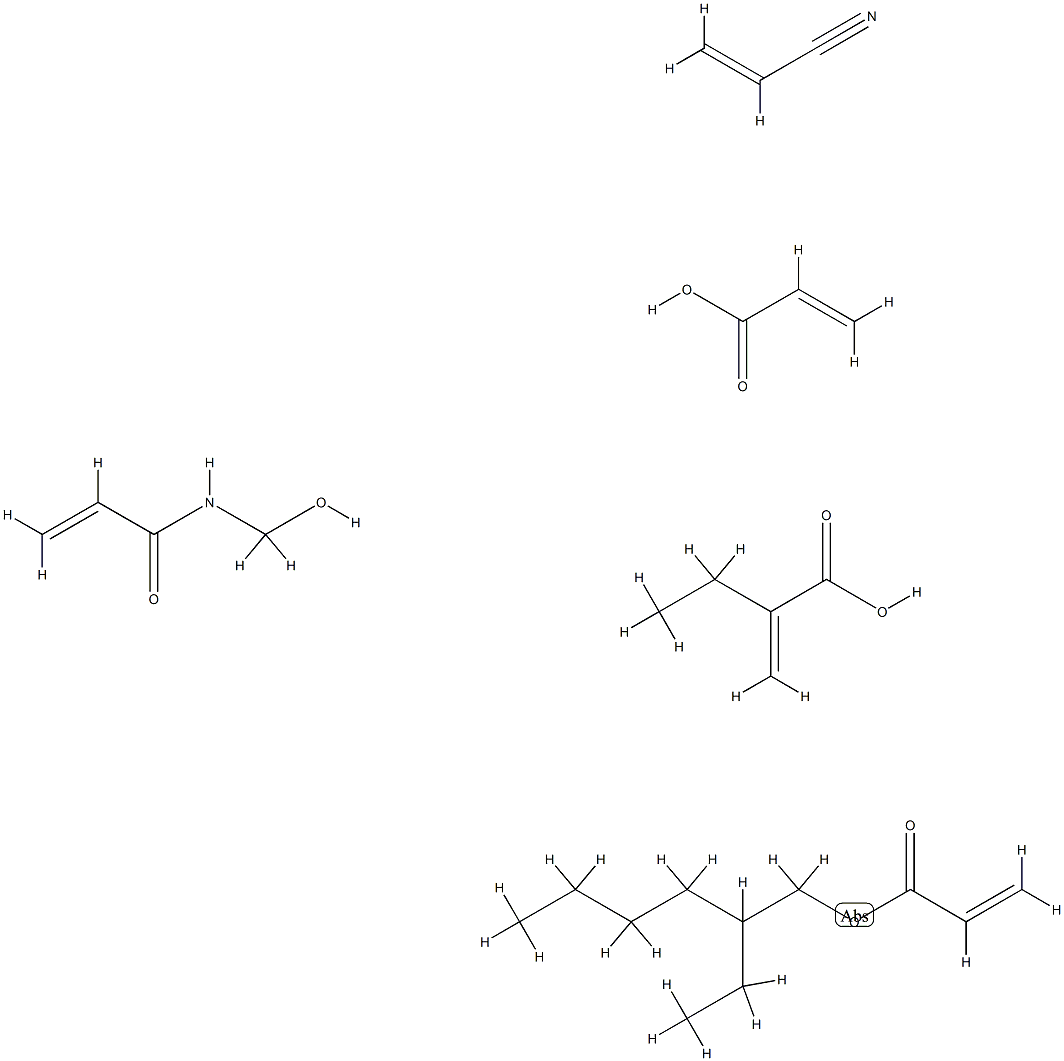 2-프로펜산, 중합체, 2-에틸헥실 2-프로페노에이트, 에틸 2-프로페노에이트, N-(하이드록시메틸)-2-프로 펜 아미드 및 2- 프로 펜일 니트릴