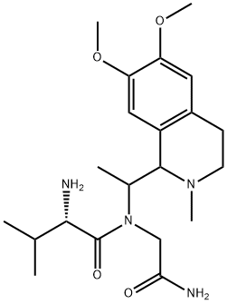 Nα-L-Valyl-N1-[1-(1,2,3,4-tetrahydro-6,7-dimethoxy-2-methylisoquinolin-1-yl)ethyl]glycinamide Struktur