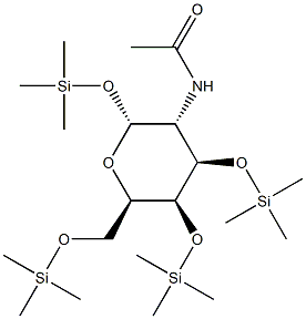 2-Acetylamino-1-O,3-O,4-O,6-O-tetrakis(trimethylsilyl)-2-deoxy-α-D-galactopyranose Struktur