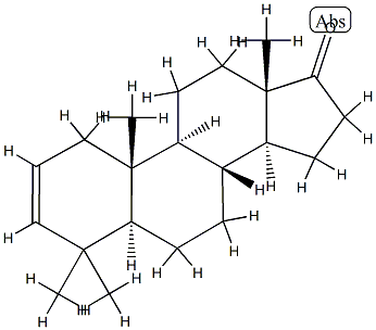 4,4-ジメチル-5α-アンドロスタ-2-エン-17-オン 化学構造式
