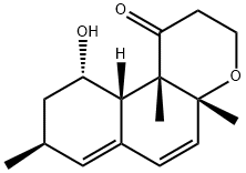 2,3,4a,8,9,10,10aβ,10b-Octahydro-10α-hydroxy-4aβ,8β,10bβ-trimethyl-1H-naphtho[2,1-b]pyran-1-one Struktur