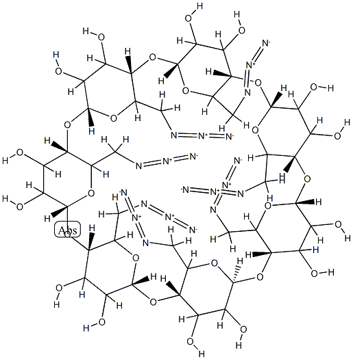 七 - (6-叠氮基-6-脱氧) - 嵌段 - 环糊精 结构式