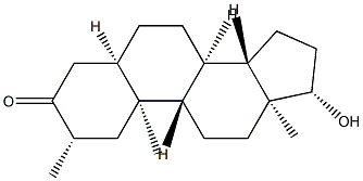 17β-ヒドロキシ-2β-メチル-5β-アンドロスタン-3-オン 化学構造式