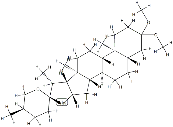 (20β,25R)-3,3-Dimethoxy-5α-spirostane Structure