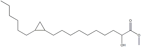 2-Hexyl-α-hydroxycyclopropanedecanoic acid methyl ester Structure