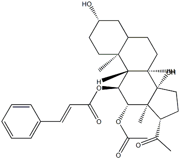 (14β)-12β-Acetyloxy-3β,14-dihydroxy-11α-[(1-oxo-3-phenyl-2-propenyl)oxy]pregnan-20-one Structure