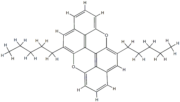 5,11-Dipentyl-peri-xanthenoxanthene Structure