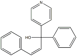 α-フェニル-α-[(Z)-2-フェニルビニル]-4-ピリジンメタノール 化学構造式
