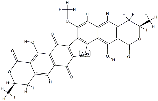 55713-15-0 (3R,12R)-3,4,12,13-Tetrahydro-9,17-dihydroxy-7-methoxy-3,12-dimethyl-1H,8H-furo[2'',3'':6,7:4'',5'':7',8']dinaphtho[2,3-c:2',3'-c']dipyran-1,8,10,15-tetrone