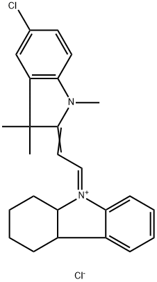 9-[(5-chloro-1,3-dihydro-1,3,3-trimethyl-2H-indol-2-ylidene)ethylidene]-2,3,4,4a,9,9a-hexahydro-1H-carbazolium chloride  Struktur