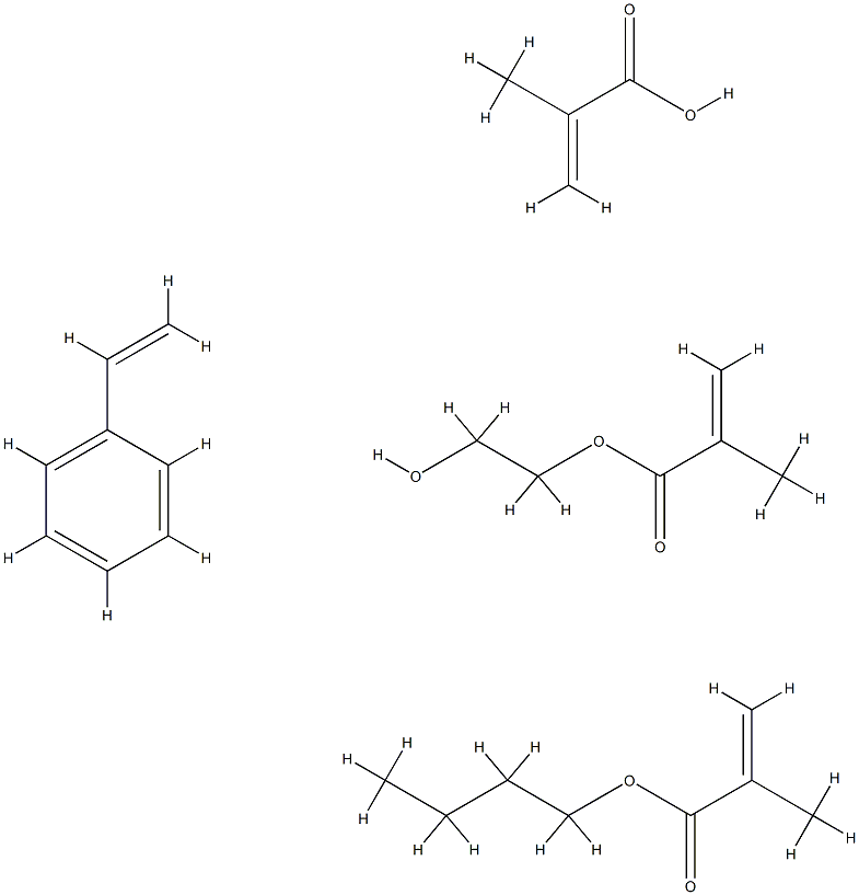 2-Propenoic acid, 2-methyl-, polymer with butyl 2-methyl-2-propenoate, ethenylbenzene, and 2-hydroxyethyl 2-methyl-2-propenoate,55854-33-6,结构式