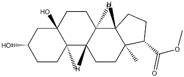 3β,5-ジヒドロキシ-5α-アンドロスタン-17β-カルボン酸メチル 化学構造式