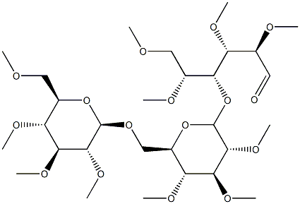 4-O-[6-O-(2-O,3-O,4-O,6-O-Tetramethyl-α-D-glucopyranosyl)-2-O,3-O,4-O-trimethyl-α-D-glucopyranosyl]-2-O,3-O,5-O,6-O-tetramethyl-D-glucose Structure