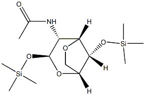 2-Acetylamino-3,6-anhydro-1-O,4-O-bis(trimethylsilyl)-2-deoxy-β-D-glucopyranose Structure