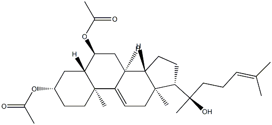 (20R)-5α-Cholesta-9(11),24-diene-3β,6α,20-triol 3,6-diacetate Structure