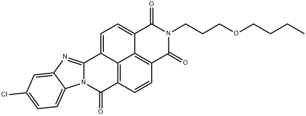 2-(3-ブトキシプロピル)-10-クロロベンゾイミダゾ[2,1-b]ベンゾ[lmn][3,8]フェナントロリン-1,3,6(2H)-トリオン 化学構造式