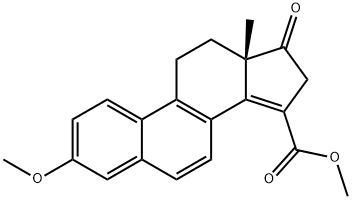 (13S)-12,13,16,17-Tetrahydro-3-methoxy-13β-methyl-17-oxo-11H-cyclopenta[a]phenanthrene-15-carboxylic acid methyl ester 结构式