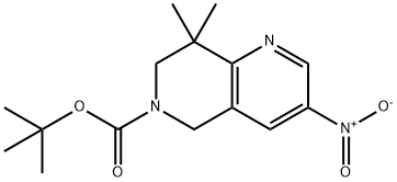 tert-butyl 8,8-diMethyl-3-nitro-7,8-dihydro-1,6-naphthyridine-6(5H)-carboxylate Structure