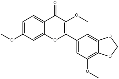 3,3',7-トリメトキシ-4',5'-メチレンジオキシフラボン 化学構造式