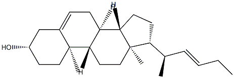 (22E)-26,27-ジノルコレスタ-5,22-ジエン-3β-オール 化学構造式