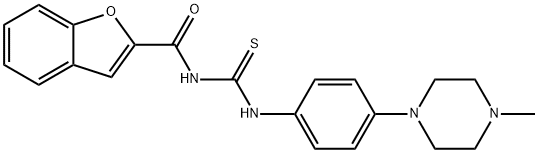 2-Benzofurancarboxamide,N-[[[4-(4-methyl-1-piperazinyl)phenyl]amino]thioxomethyl]-(9CI) Structure