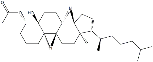 5α-コレスタン-4β,5-ジオール4-アセタート 化学構造式